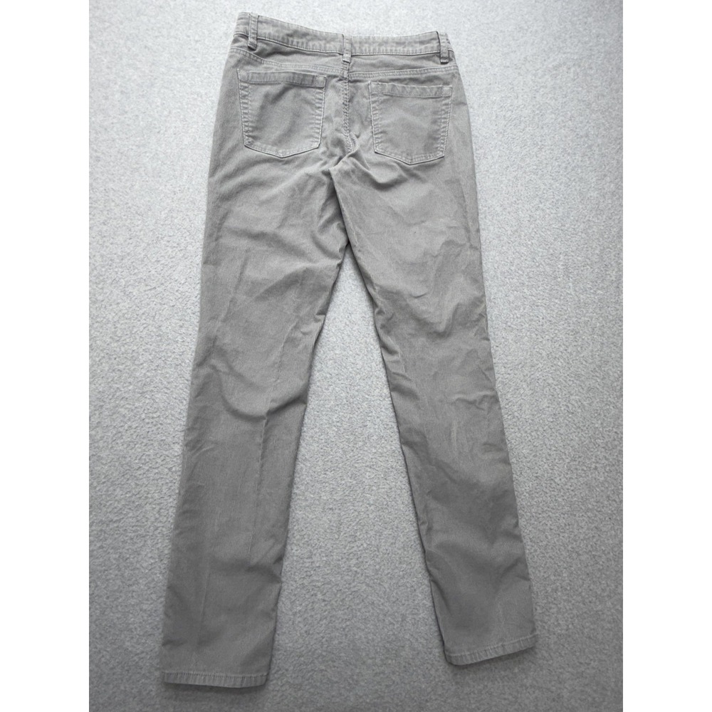 Garnet Hill Corduroy Pants Womens 4 Gray Straight Leg Stretch Casual Pockets - Picture 12 of 13